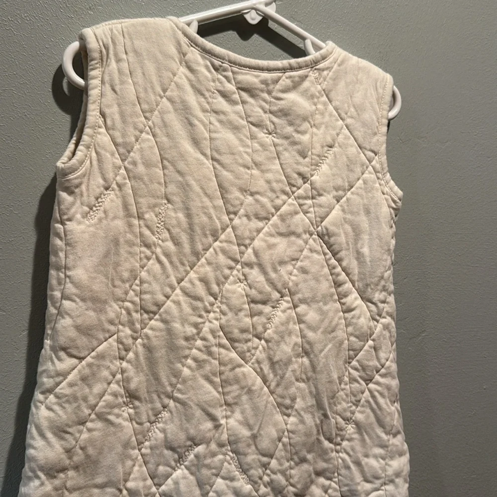 Coyuchi Cream Handstitched Quilted Sleep Sack 100% Organic Cotton zip up - Picture 8 of 10
